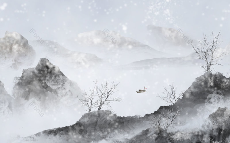 中国风手绘树木风景山水插画背景设计,插画/手绘图,插画/手绘图库,插画/手绘图下载,插画/手绘